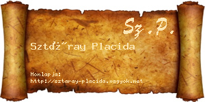 Sztáray Placida névjegykártya
